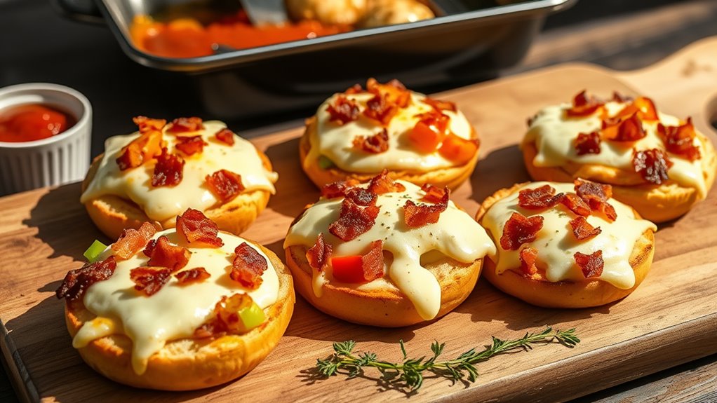 breakfast bagels with toppings