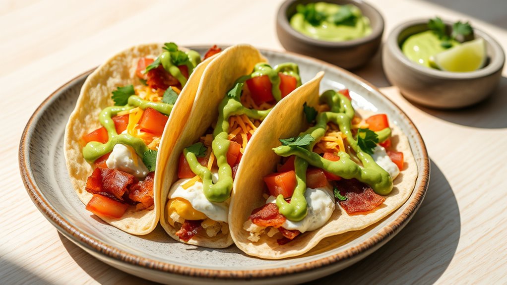 breakfast tacos with crema