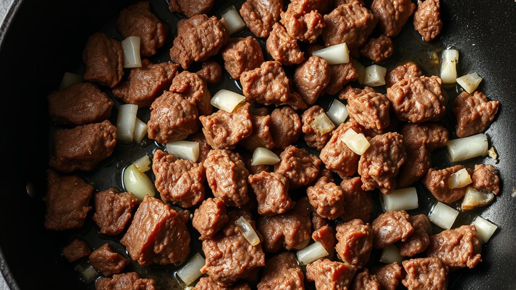 brown the beef completely