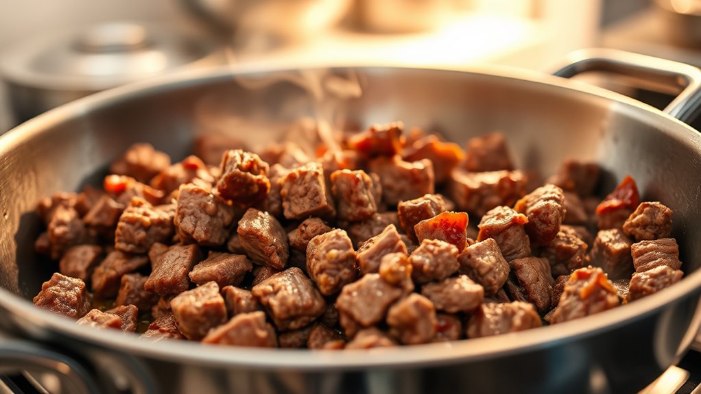 brown the beef completely