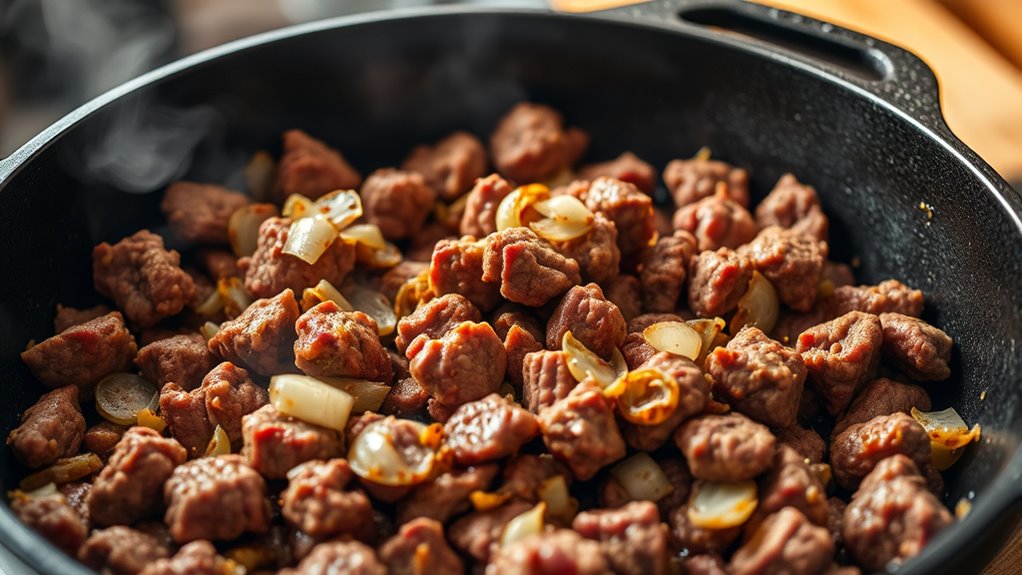 brown the beef thoroughly