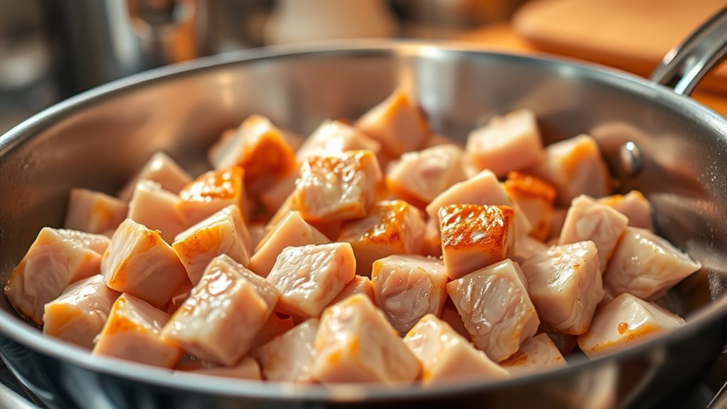 brown the chicken well