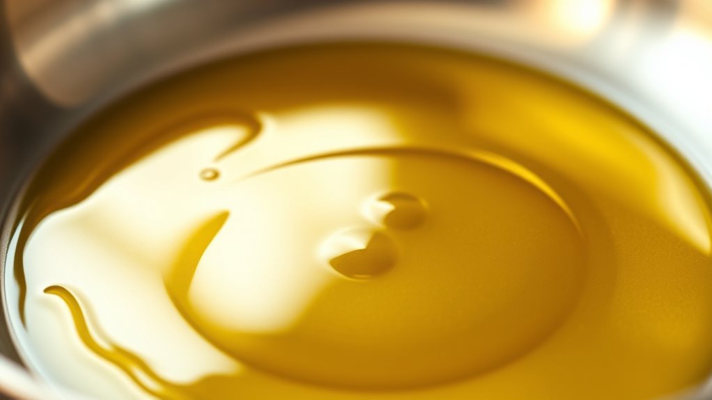 carefully heat olive oil