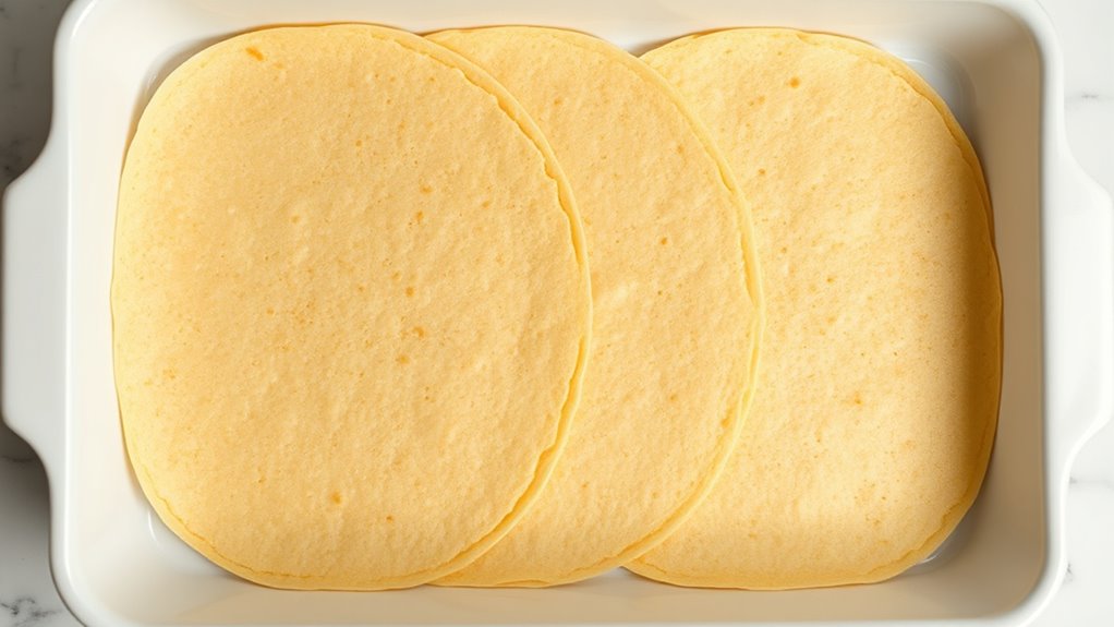 carefully layer the tortillas
