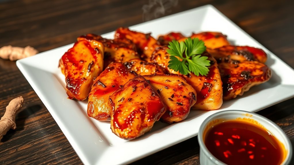 cayenne ginger flavored chicken strips