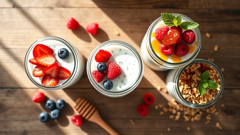 chia pudding in jars
