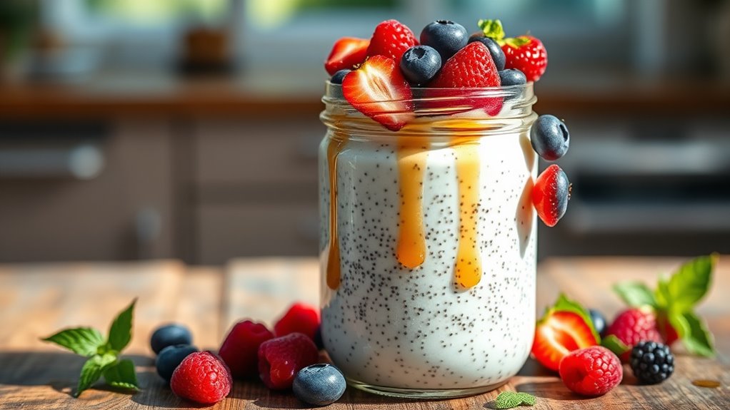 chia pudding with fruits