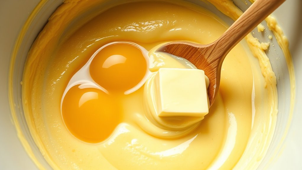 combine cake mixture ingredients