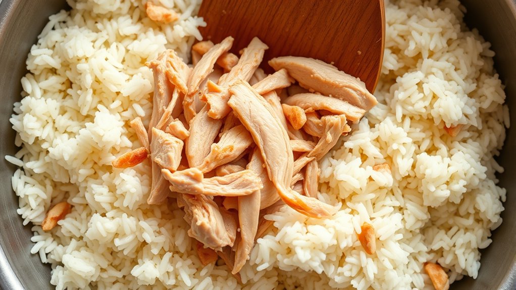 combine chicken with rice
