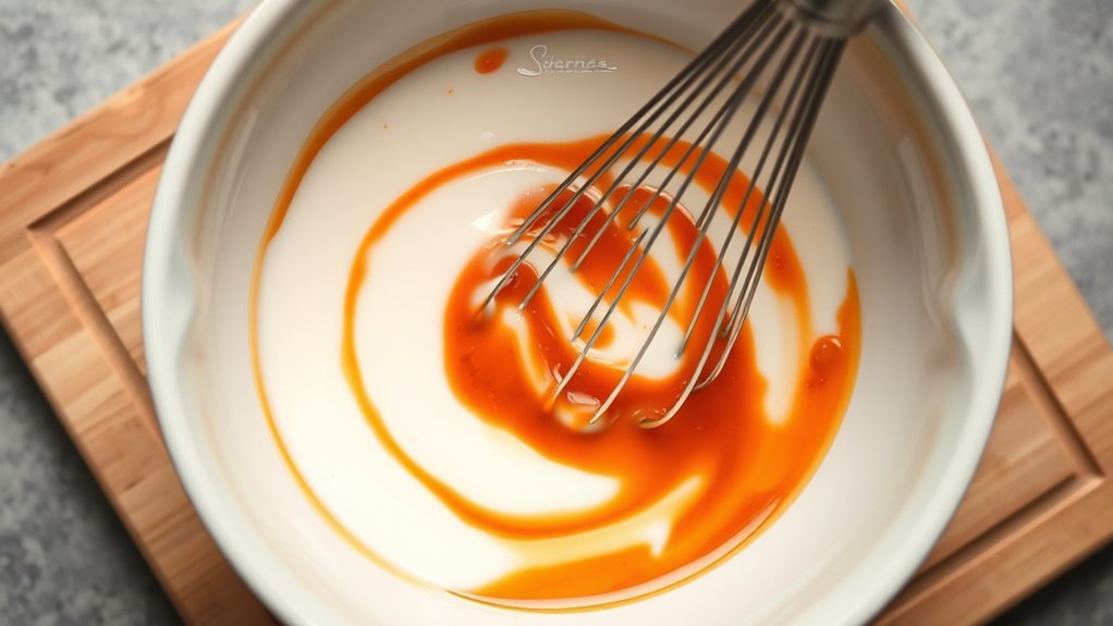 combine sauce ingredients thoroughly