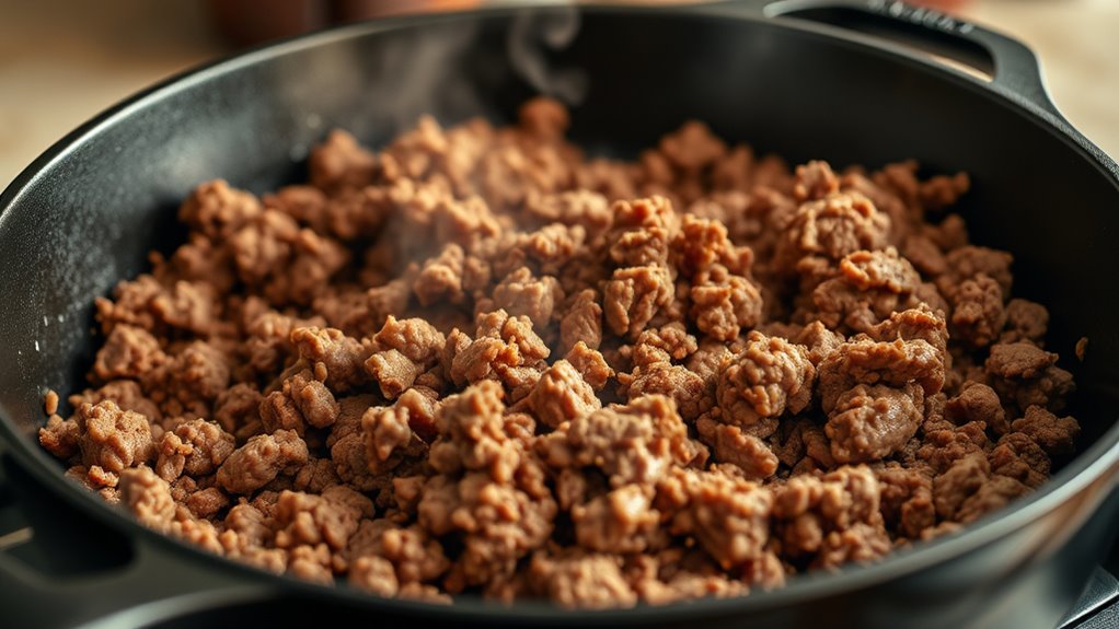 cook ground beef thoroughly