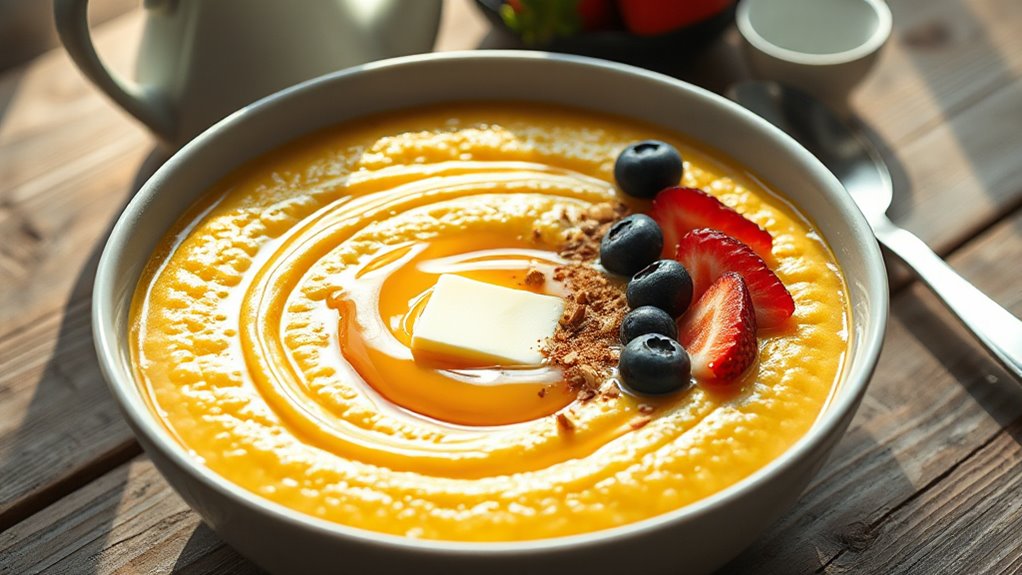 cornmeal porridge with toppings