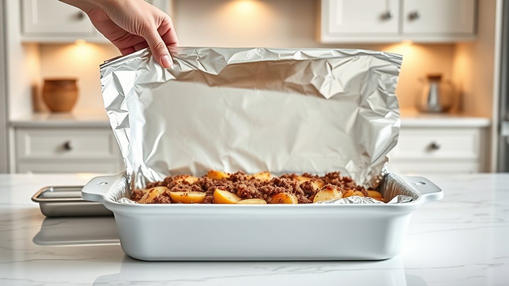 cover dish with foil