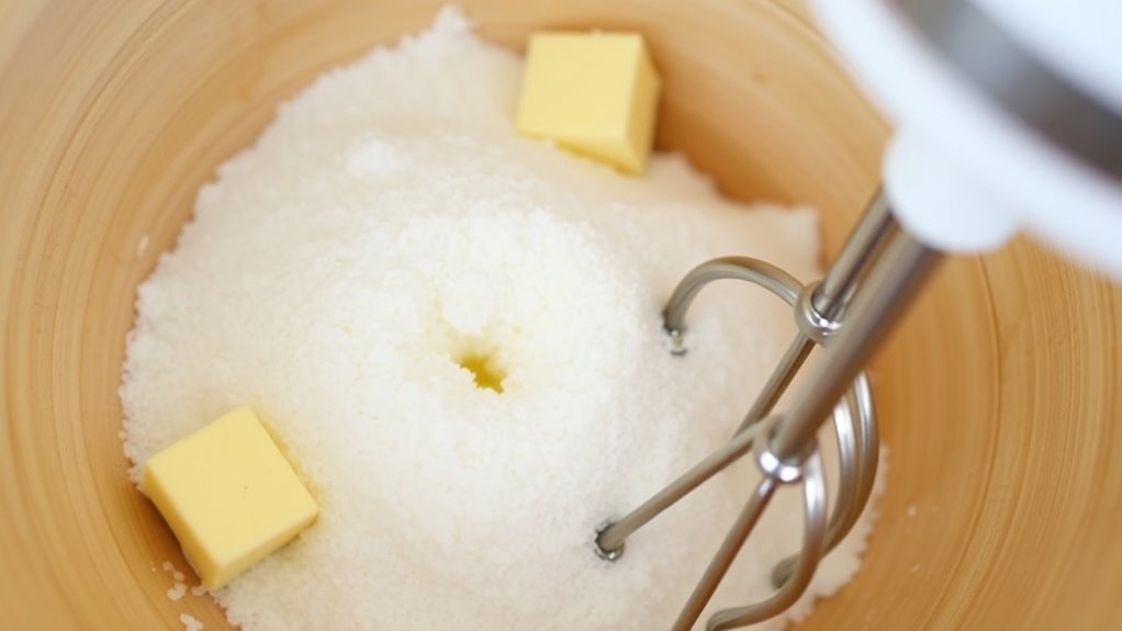 creaming butter with sugar