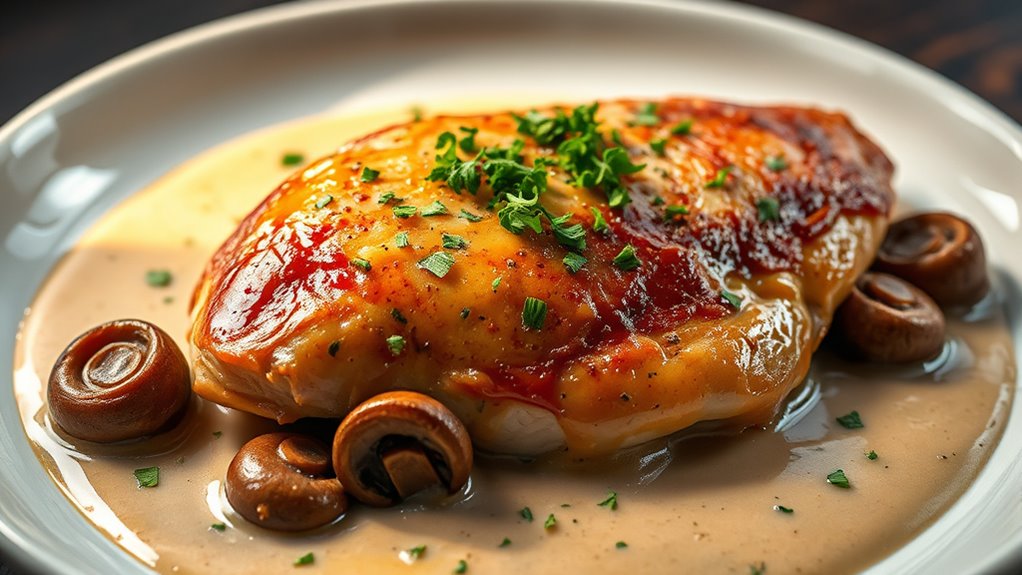 creamy mushroom chicken dish