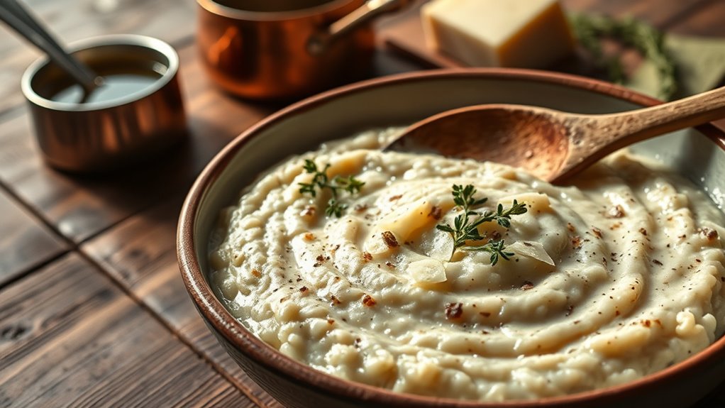creamy oatmeal risotto dish