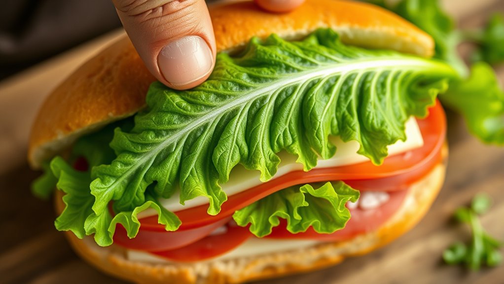 crisp lettuce on top