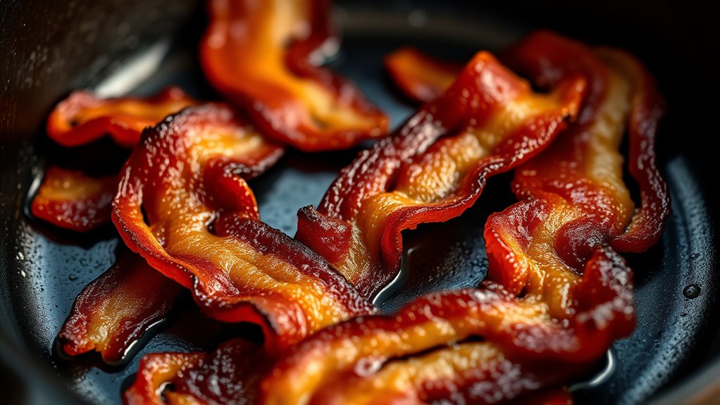 crisping bacon in skillet