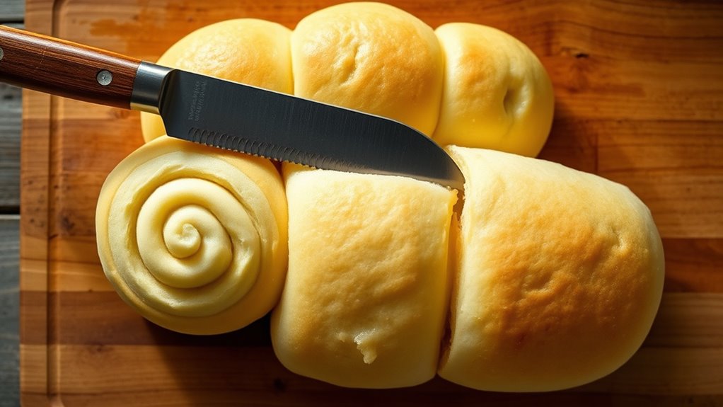 cut rolls in half