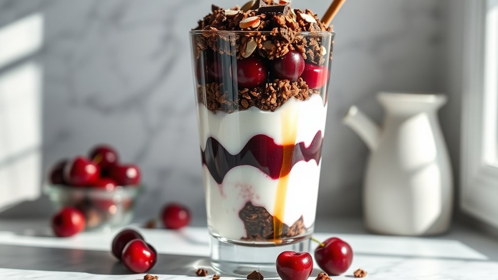 decadent cherry chocolate parfait
