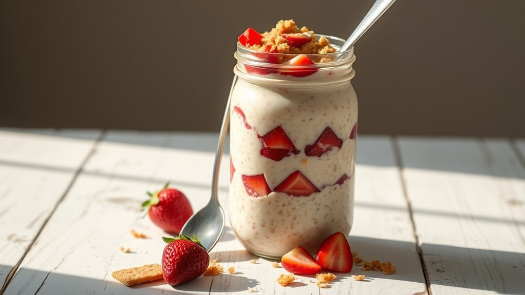 delicious strawberry cheesecake oats