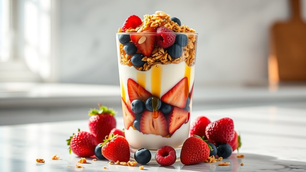 delicious yogurt layered parfait