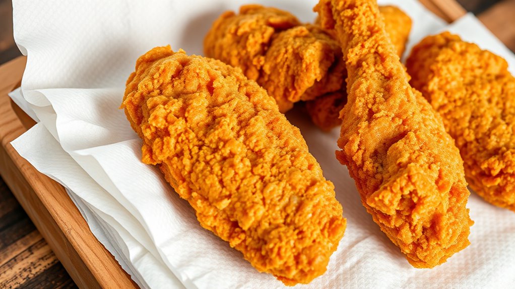 drain excess oil away