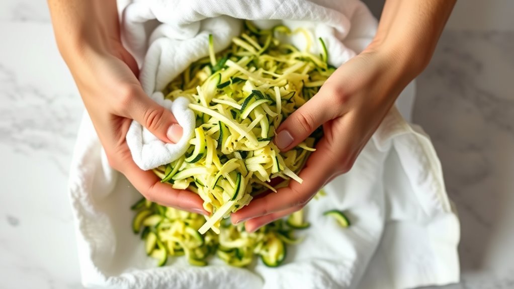 drain zucchini moisture thoroughly