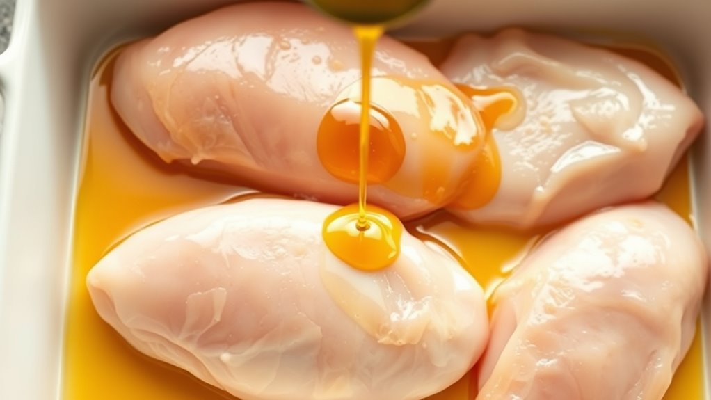 drizzle chicken with oil