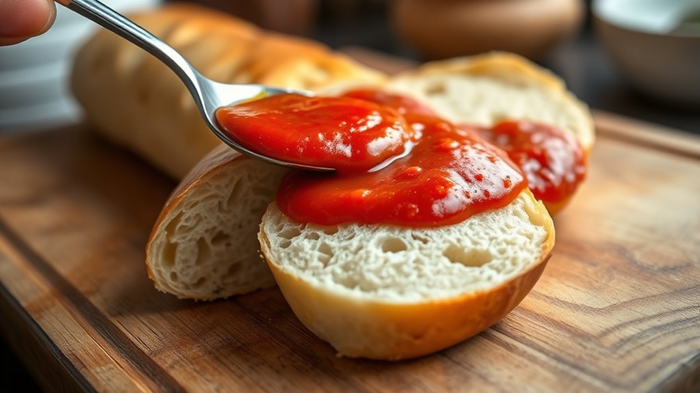 evenly distribute marinara sauce