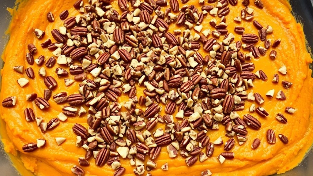 evenly distribute the pecans