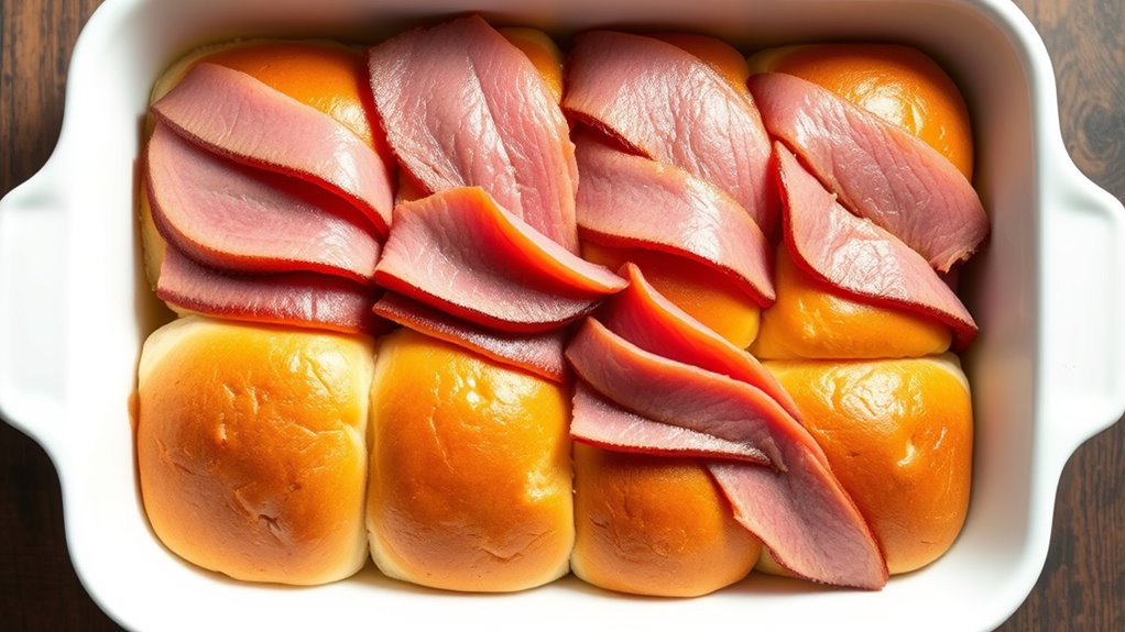 evenly layer roast beef