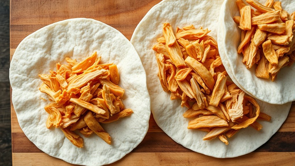 fill tortillas with chicken