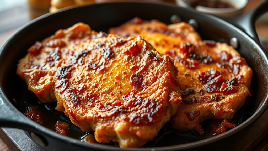 fry pork chops in skillet