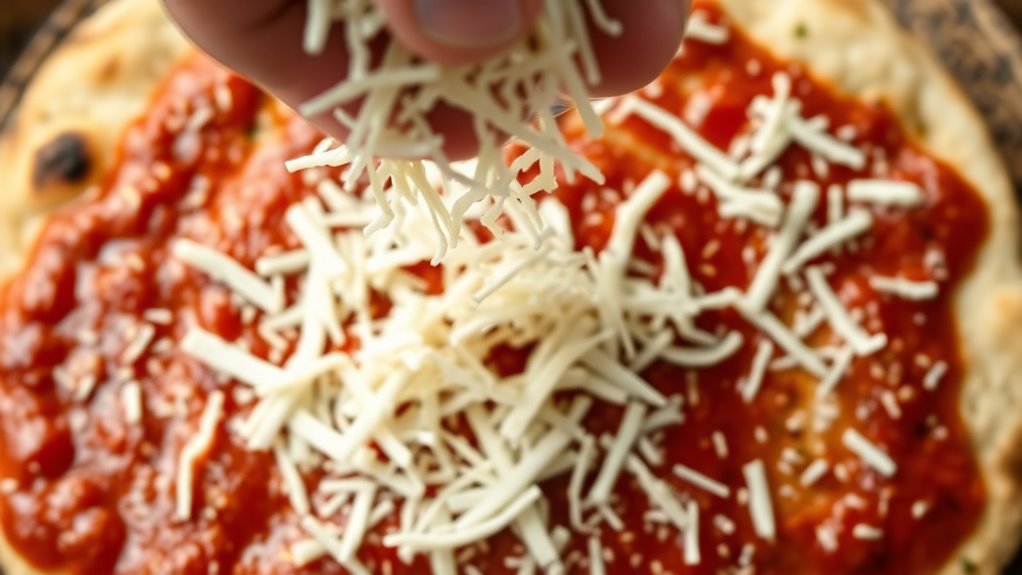 generously add cheese topping