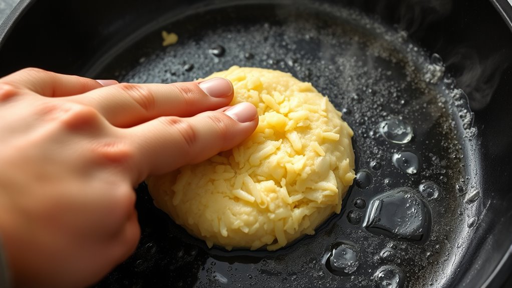 gently flatten potato mixture
