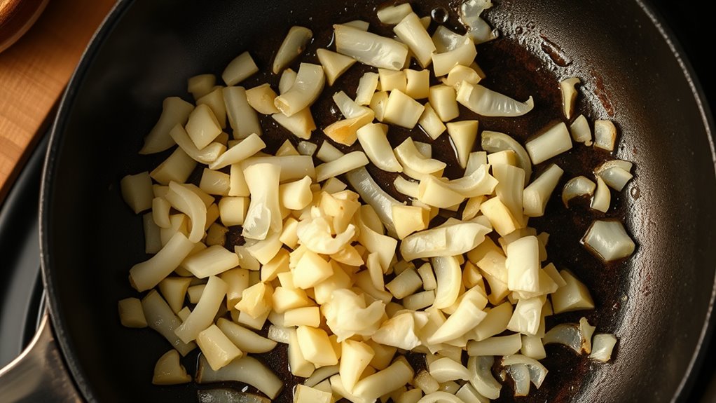 gently saut diced onions