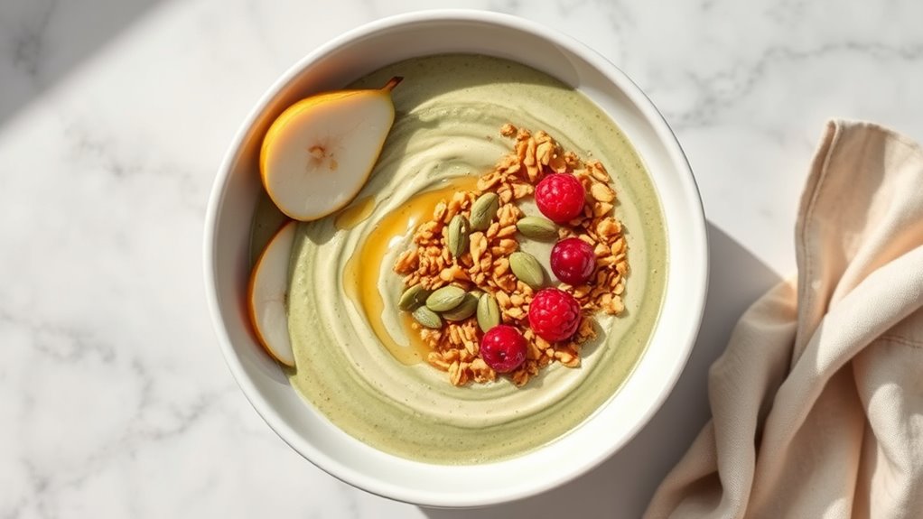 ginger pear smoothie bowl delight