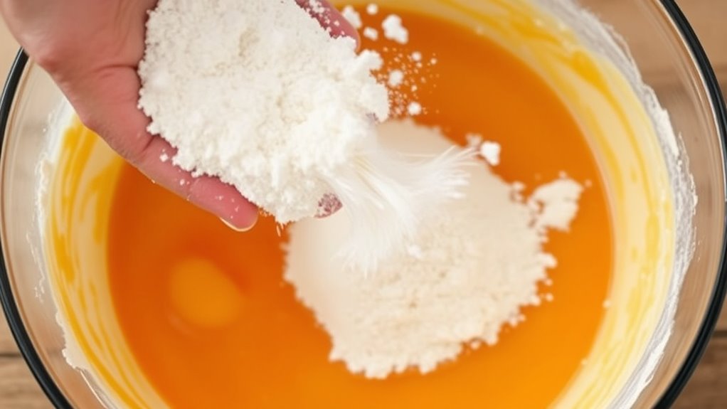 gradual flour stirring technique