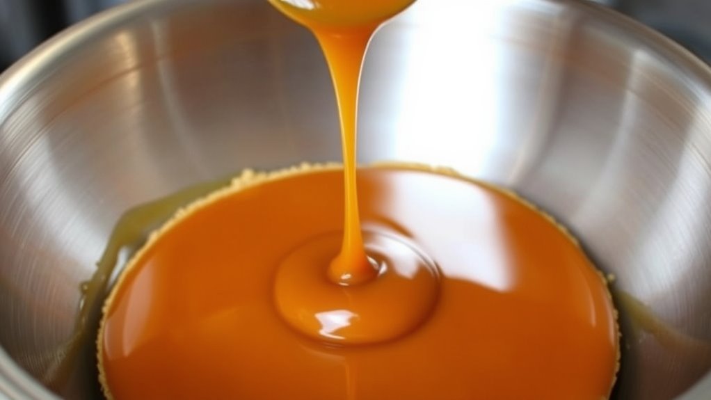 gradually incorporate caramel sauce