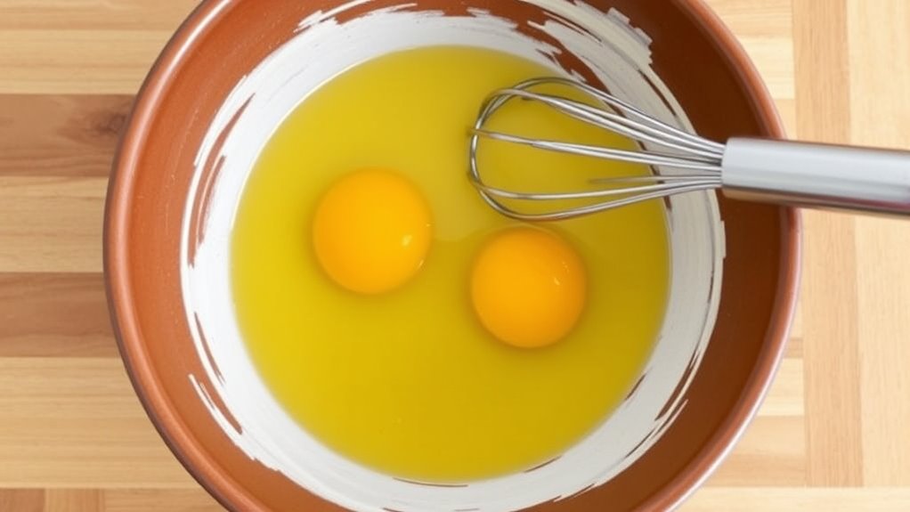 gradually incorporate eggs in