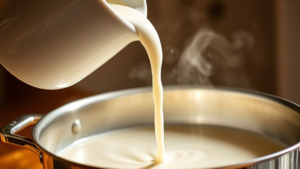 gradually stir in milk