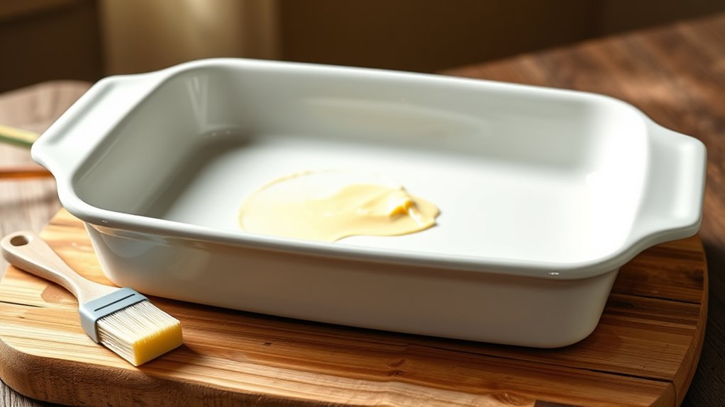 grease the baking dish