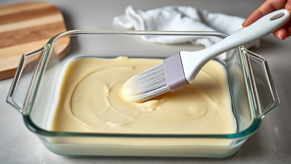 grease the baking dish