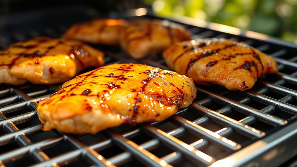 grill food at medium