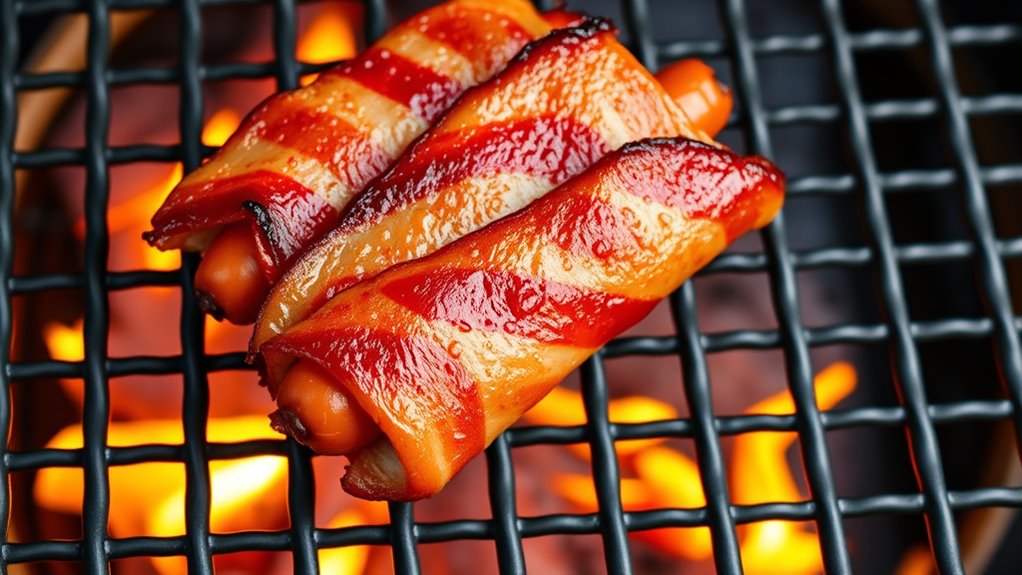 grill hot dogs cautiously