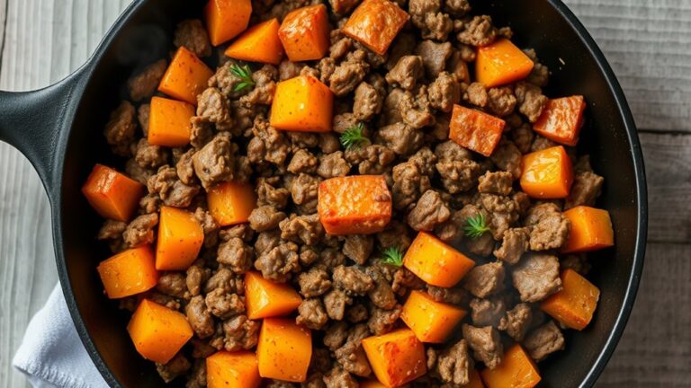 ground beef sweet potatoes skillet