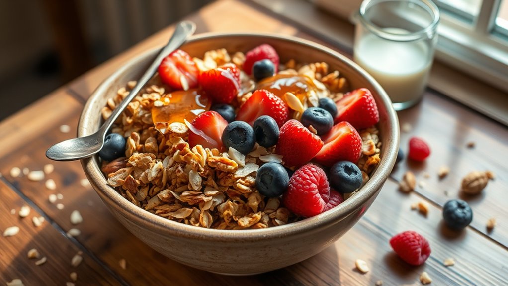healthy breakfast with fruit