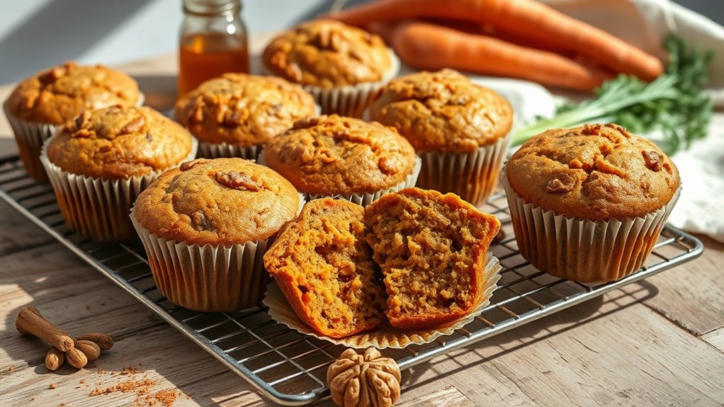 healthy carrot cake muffins