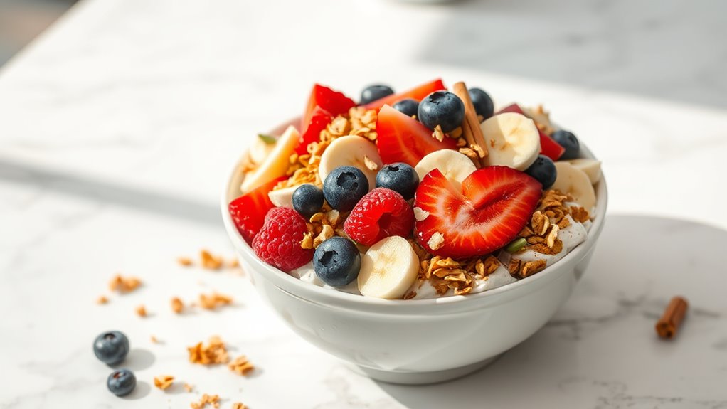 healthy granola fruit dessert